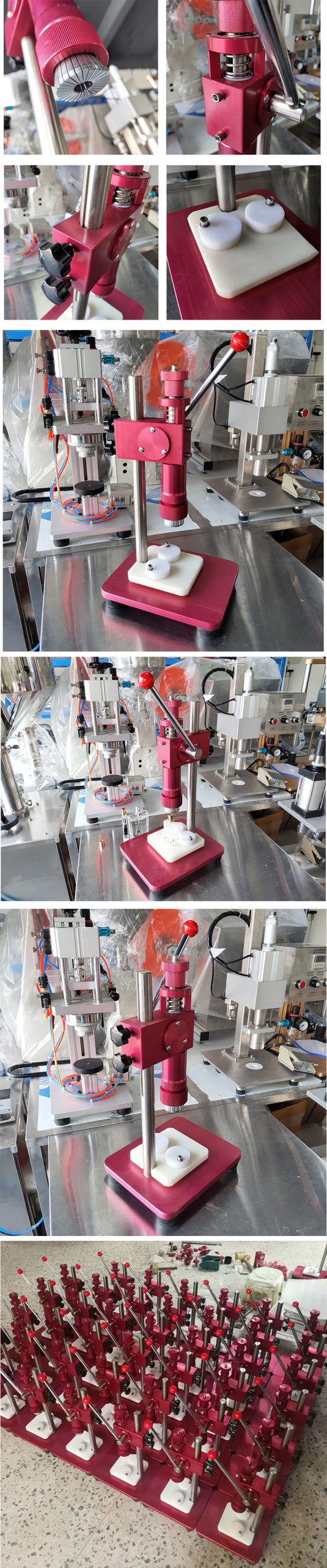Pneumatic Perfume Liquid Capping / Crimping Machines