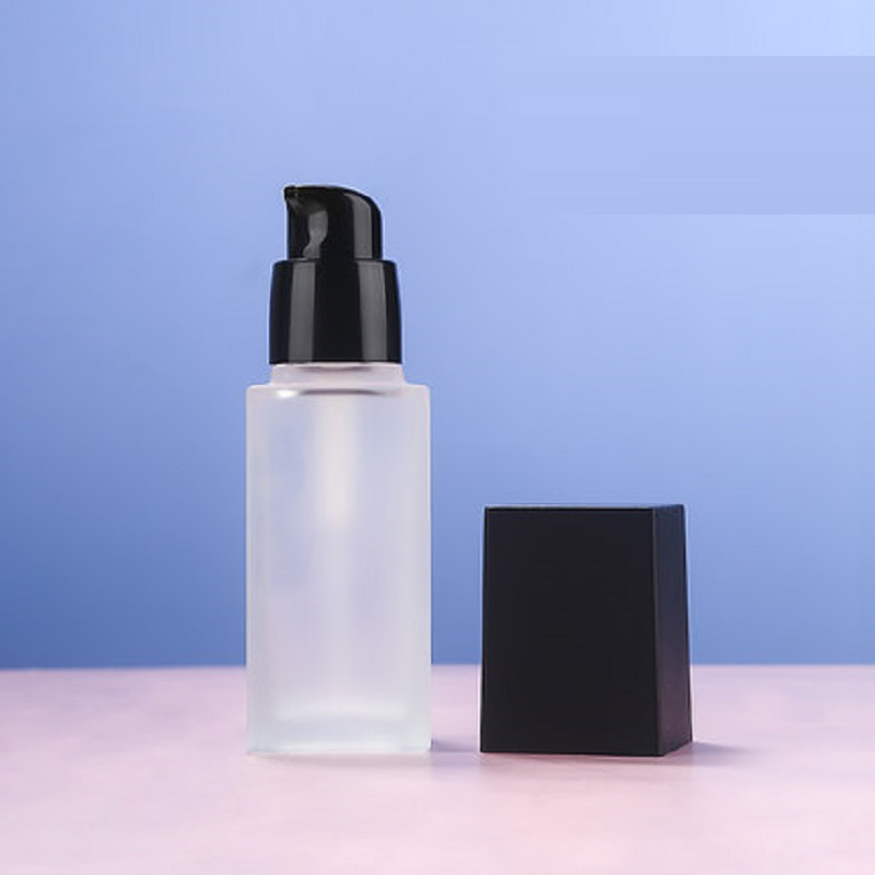 15Pcs - Square Frosted Glass Lotion Bottles