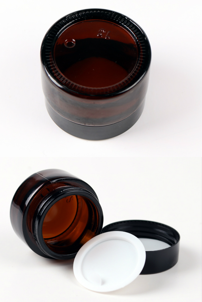 Dark Brown Glass Cream Jars