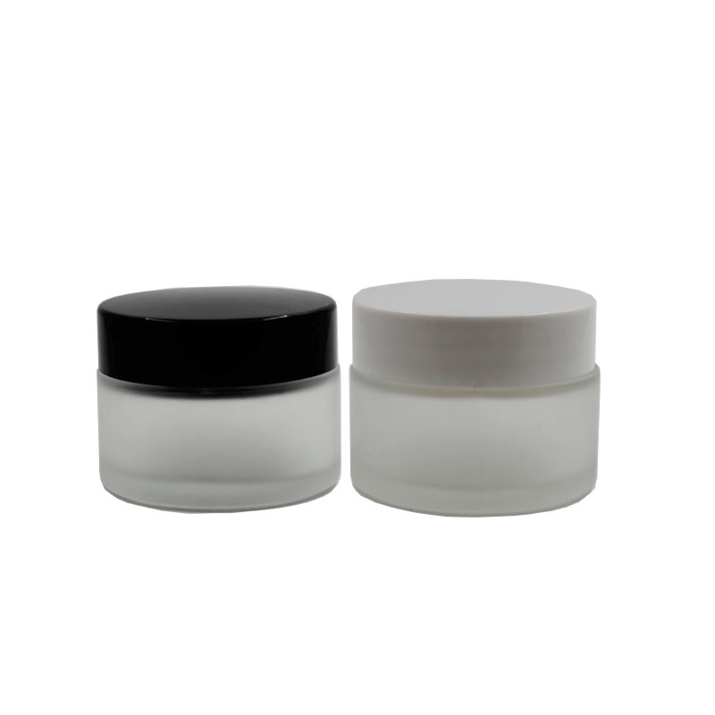 Refillable Frosted Glass Cream Jars