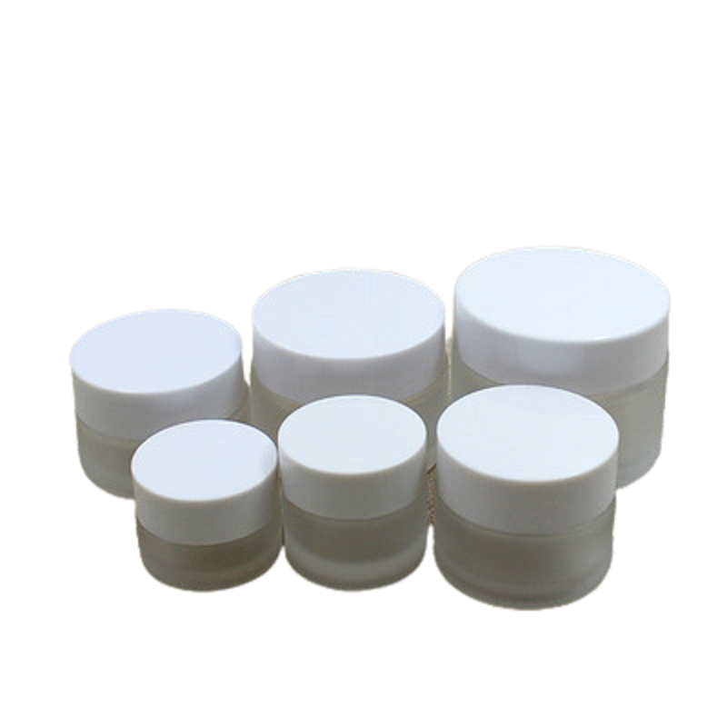 Refillable Frosted Glass Cream Jars