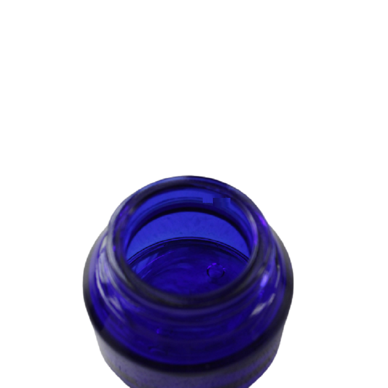 Refillable Blue Glass Cream Jars
