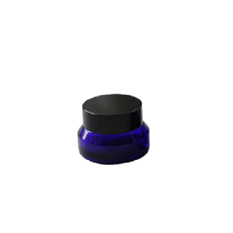 Refillable Blue Glass Cream Jars