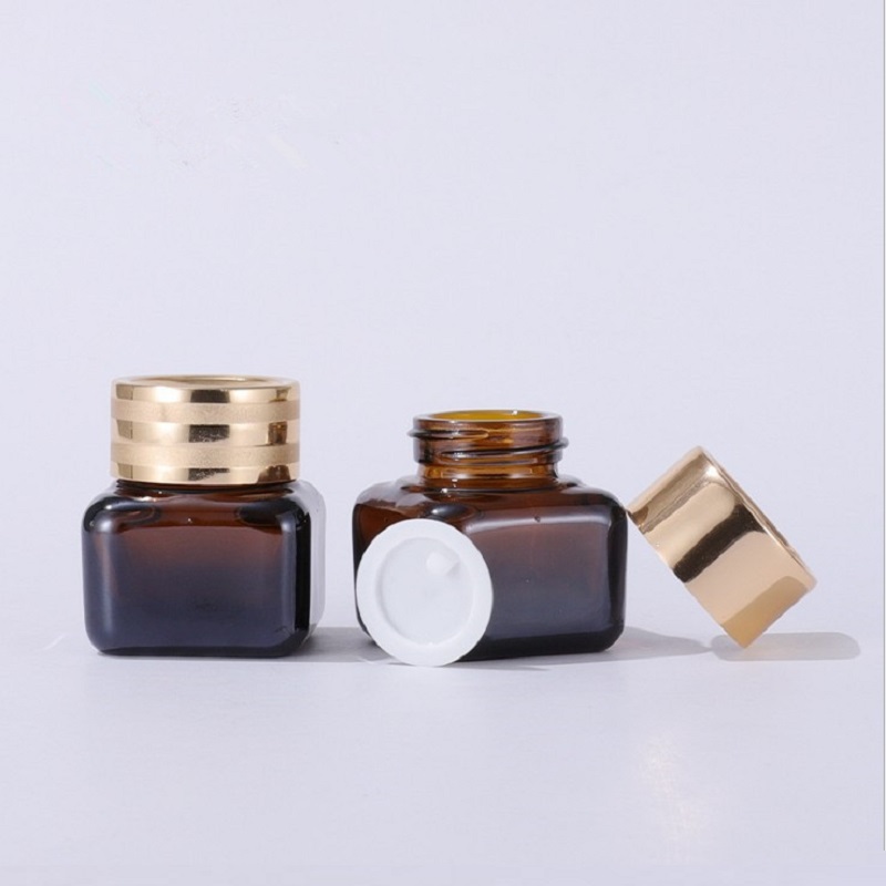 Refillable Square Glass Cream Jars