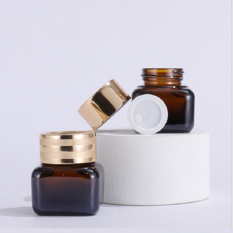 Refillable Square Glass Cream Jars