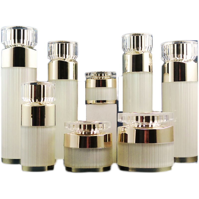 Empty White Acrylic Cosmetic Containers