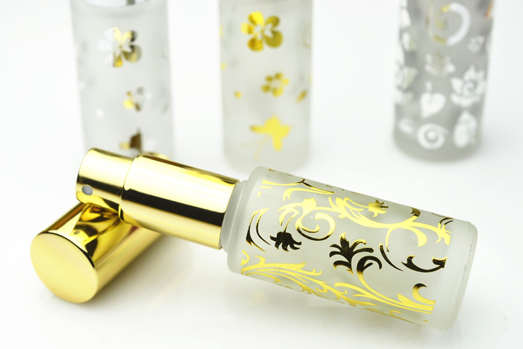 12 ml Floral Pattern Frosted Perfume Bottles