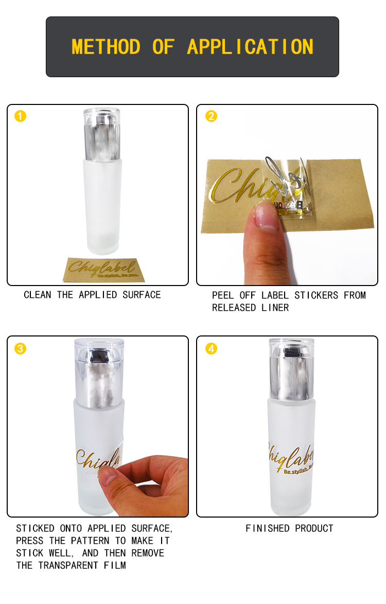 Custom Logo Waterproof Nickel Metal Stickers