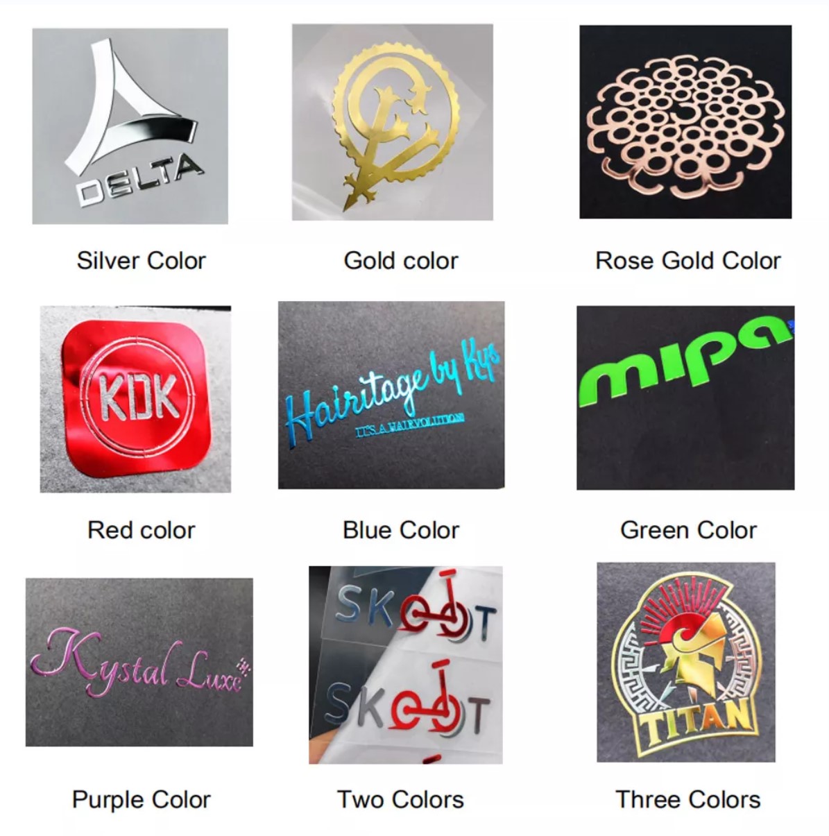 Transfer Custom Design Metal Labels