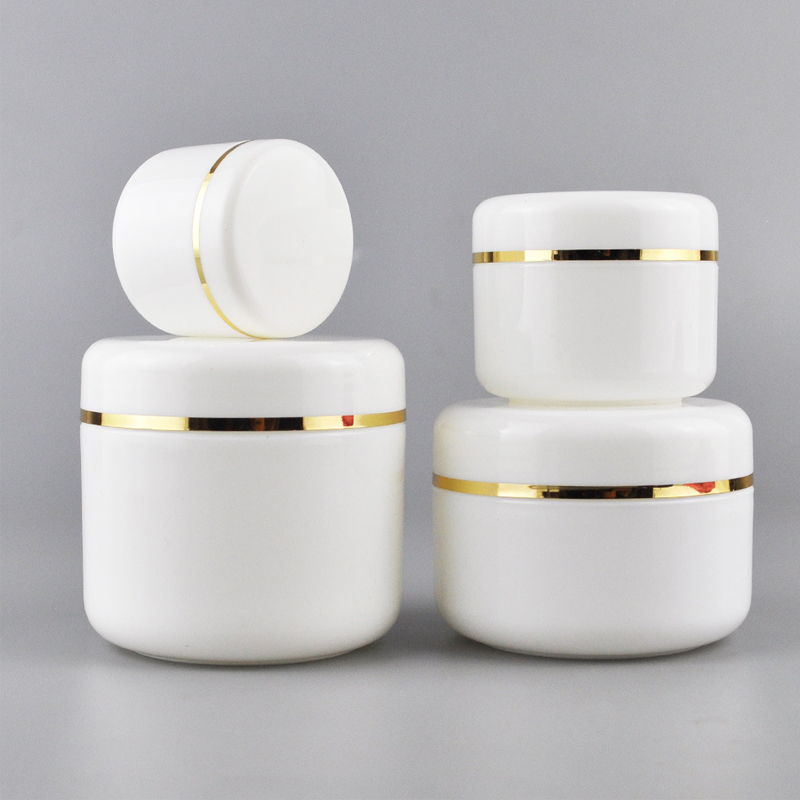 Refillable White Plastic Cream Jars
