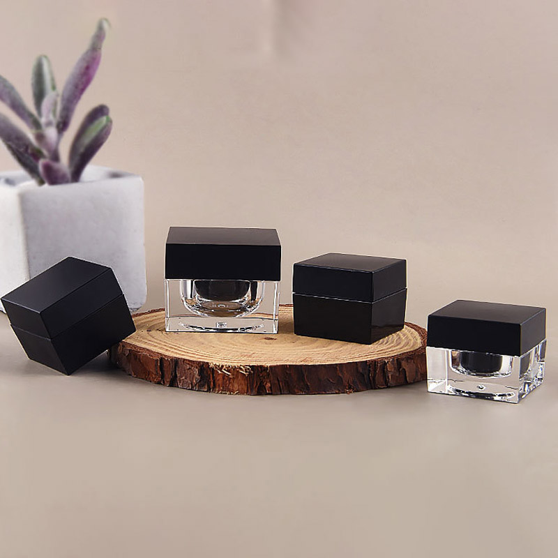 20Pcs - Refillable Square Acrylic Cream Jars